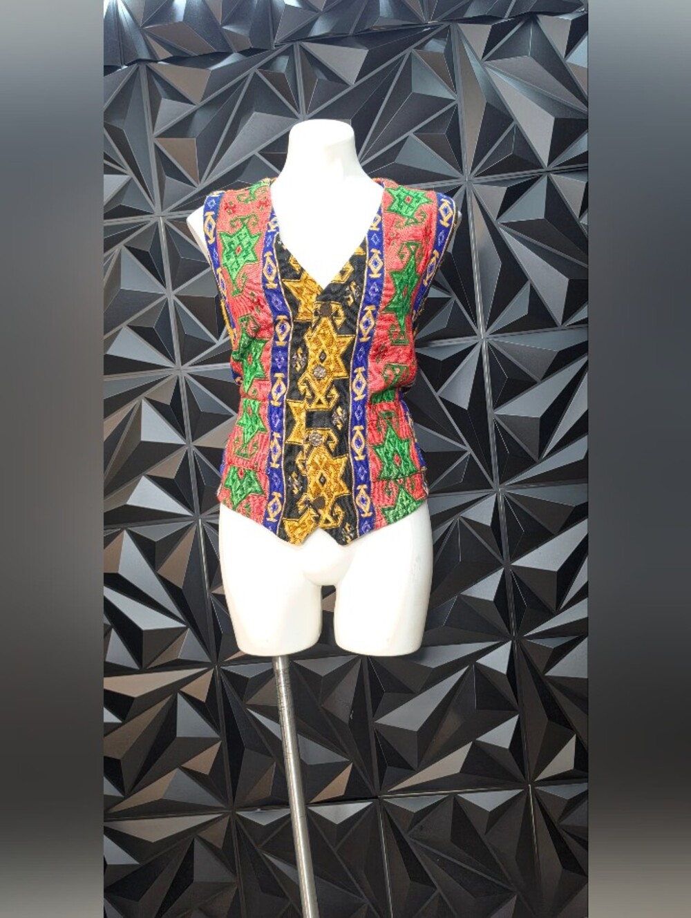 Abstract Multicolor Patterned Women's Vest - Picture 4 of 4